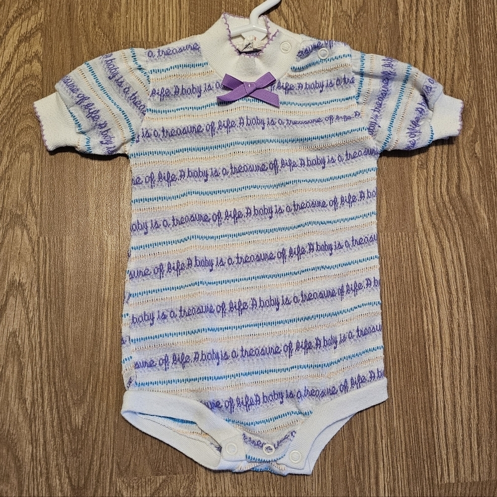 Vintage Purple Designed Baby Onesie